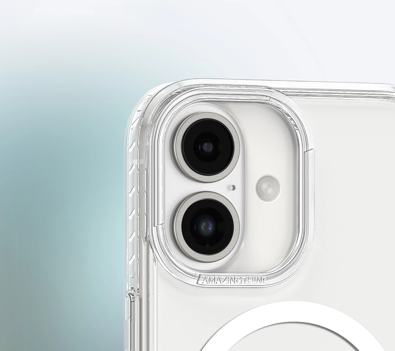 Mbështjellës AmazingThing Titan Pro Mag me unazë magnetike për iPhone 16 Plus, Transparent