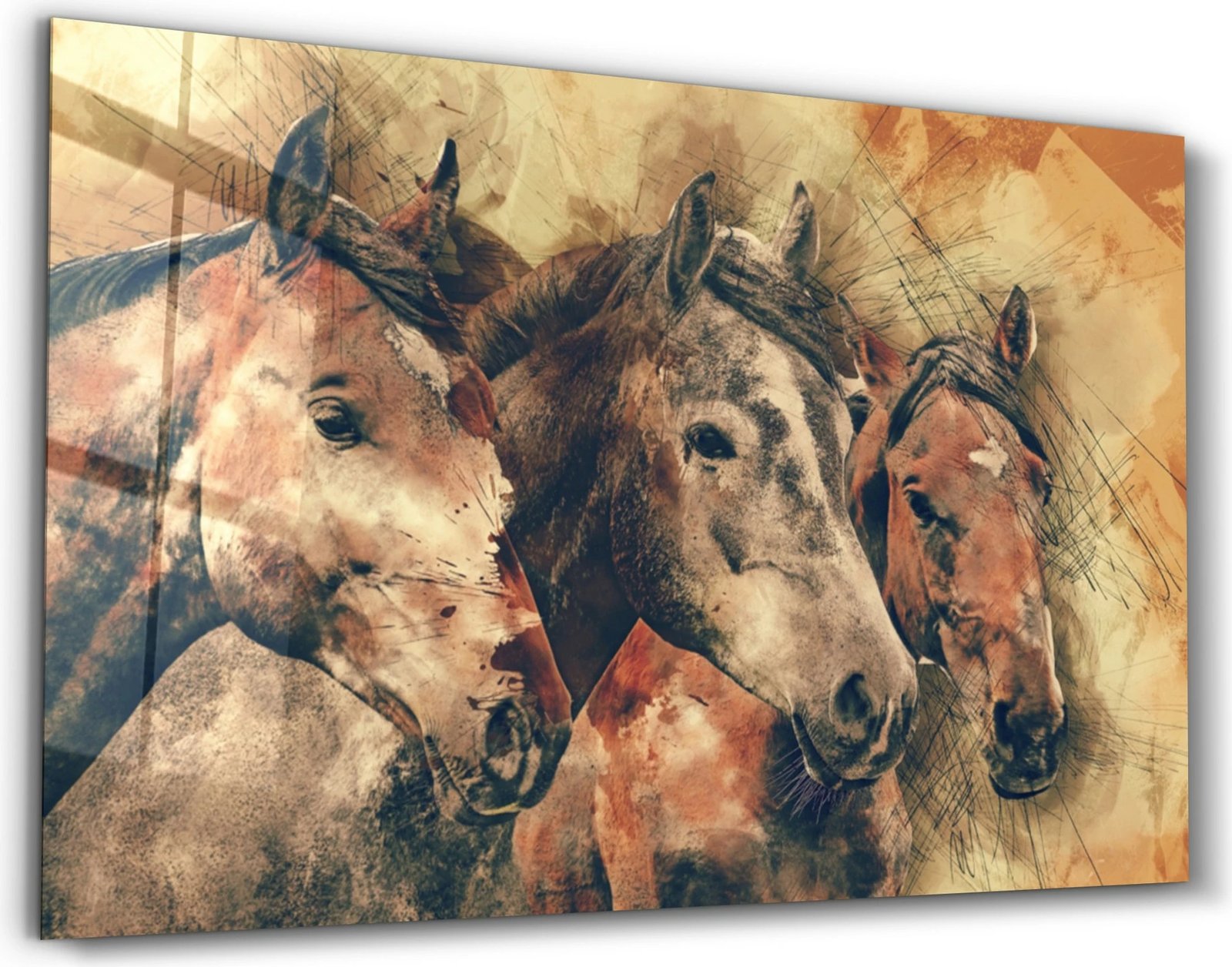 Pikturë dekorative prej xhami të temperuar, Wallity, OGLS-3064, 46x72cm