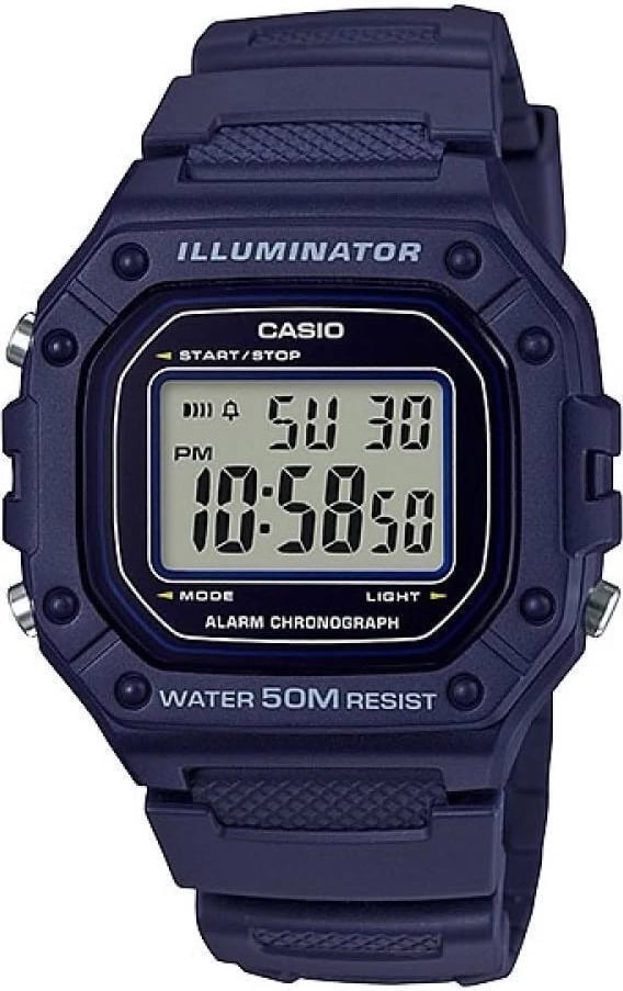 Orë dore CASIO SPORT ILLUMINATOR WR 50M për meshkuj, e kaltër