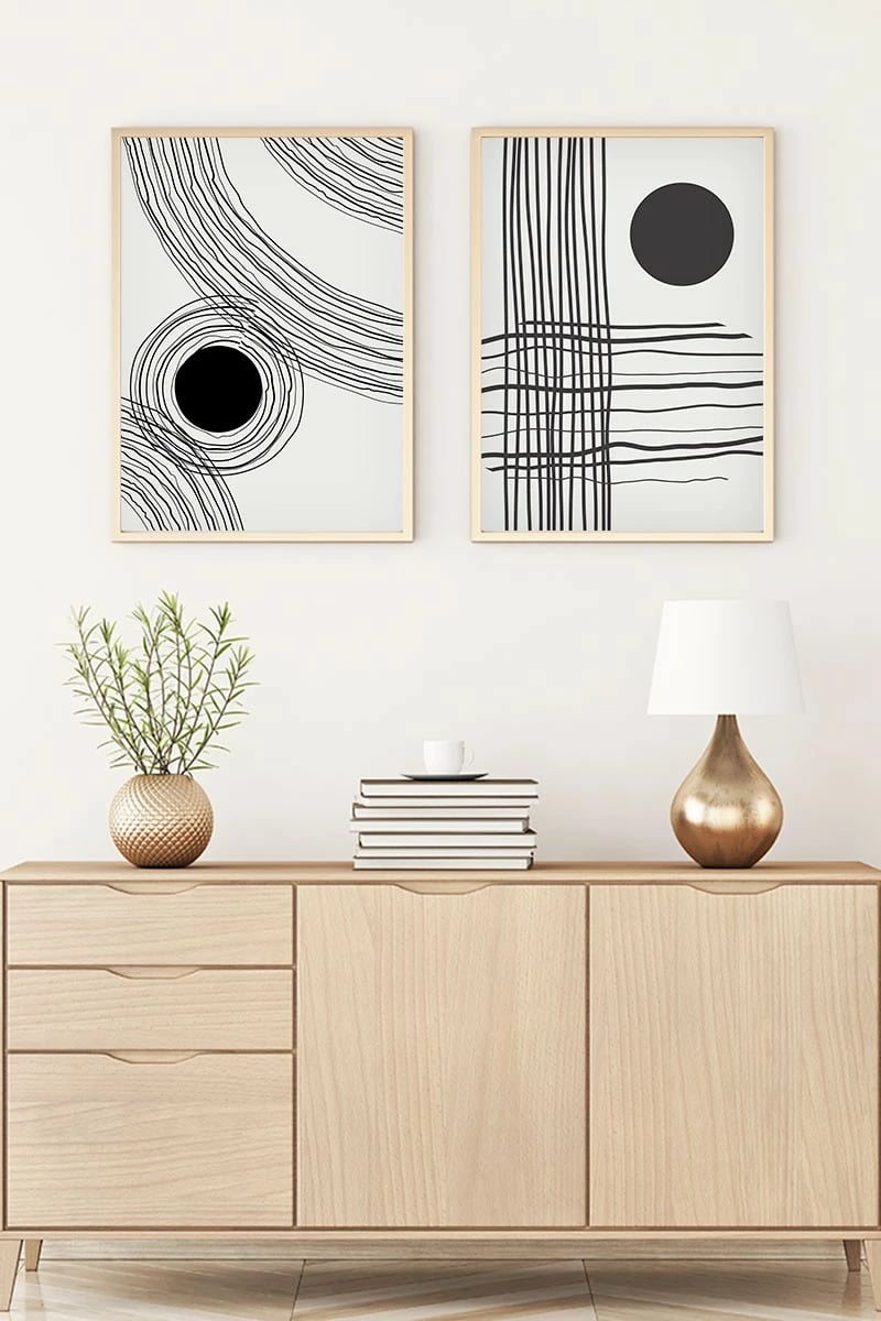 Pikturë dekorative me kornizë, MDF, shumëngjyrëshe, 2 copë, Wallity, Huhu59, 50x35cm