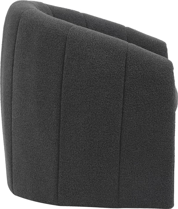 Fotel Fassy, pëlhurë bouclé, ngjyrë qymyr, 80x66x80cm