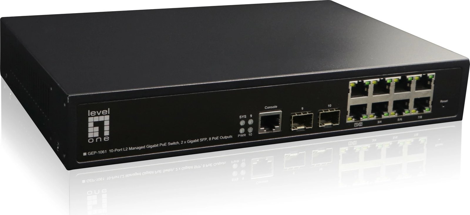 Switch LevelOne KILBY 10-Port L2 Managed Gigabit PoE, 2 SFP, 125W