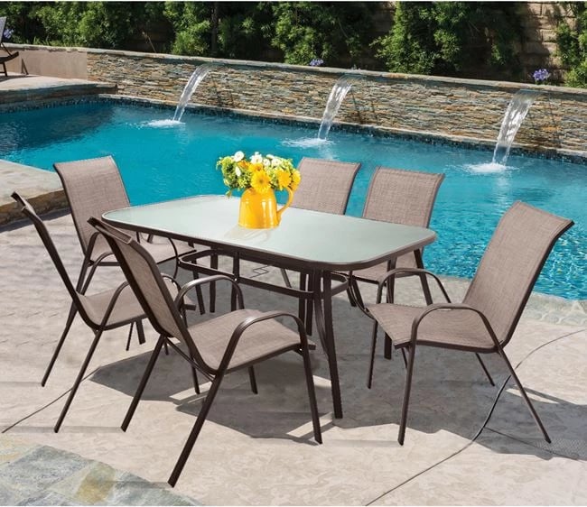 Set kopshti tavolinë & karrige Leon FH5206.02, 7 pjesë, të kafta