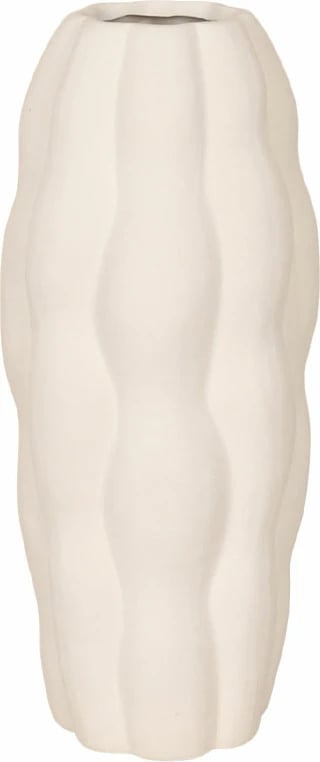 Vazo MIRA, qeramike, e bardhë, 15x15x35.5cm