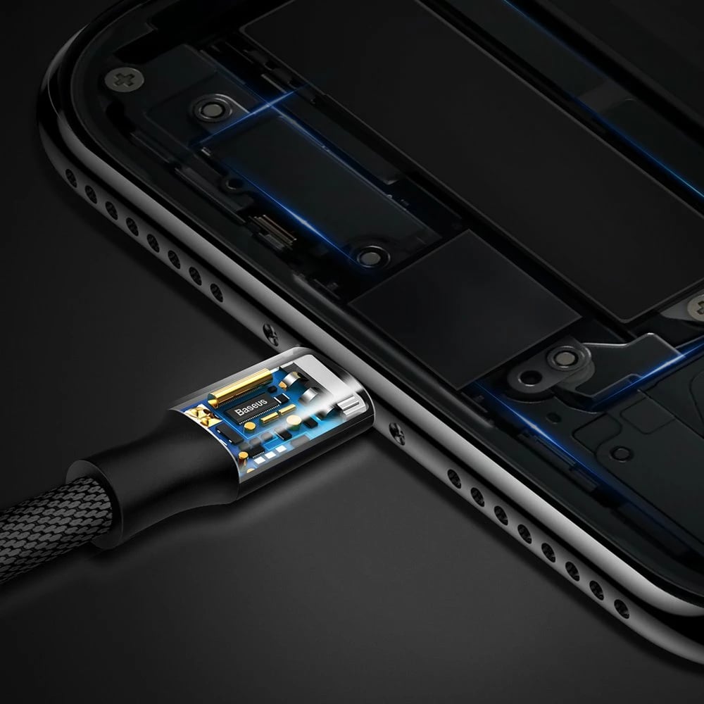 Kabllo Baseus Yiven USB në Lightning, 1.2m, e zezë