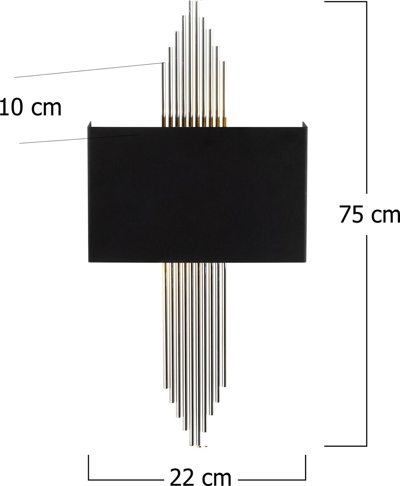 Llambë muri Opviq, 614 - A, ngjyrë e zezë dhe argjendtë, moderne
