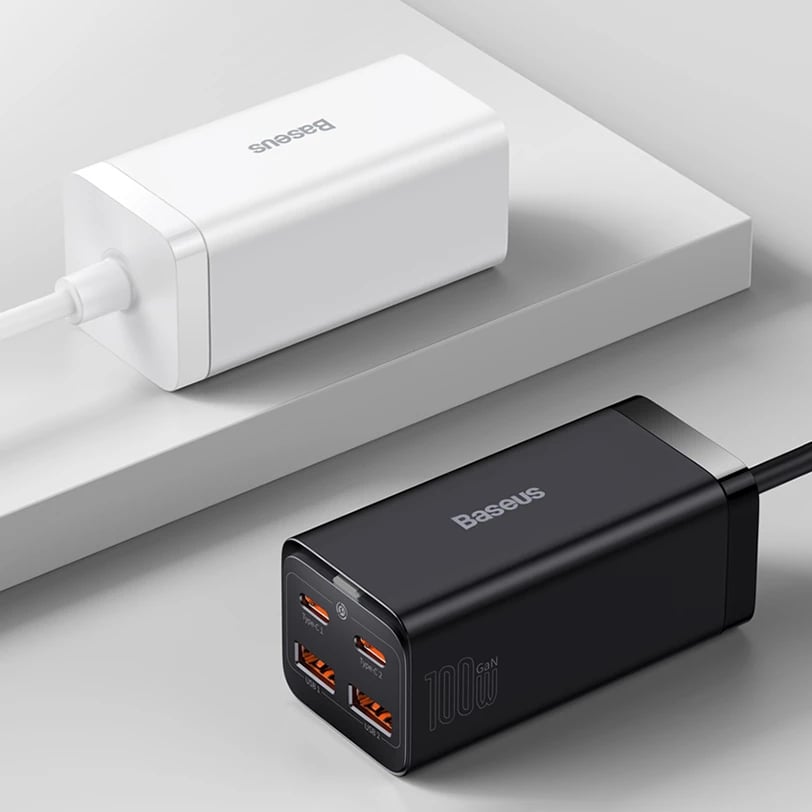 Karikues universal Baseus GaN3 Pro, 100W, 2x USB-C, 2x USB-A, i zi