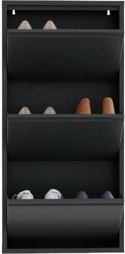 Dollap këpucësh, 3 pjesë, metal, ngjyrë antracit, Skye Decor