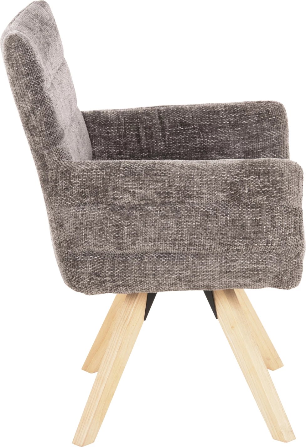 Karrige ngrënieje GAZER FH9845.03, pëlhurë gri, këmbë druri gome, 66x63x91H cm