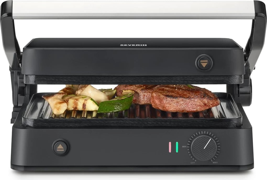 Grill elektrik Severin KG 2398, pllaka qeramike, 1800 W, zi