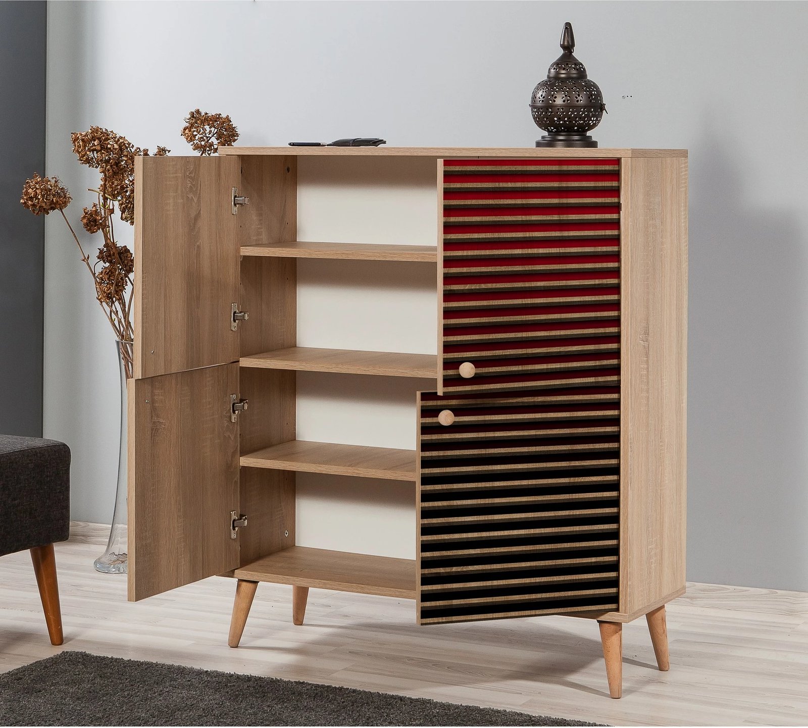 Dollap multifunksional Hanah Home, Multilux-221, ngjyrë lisi Sonoma