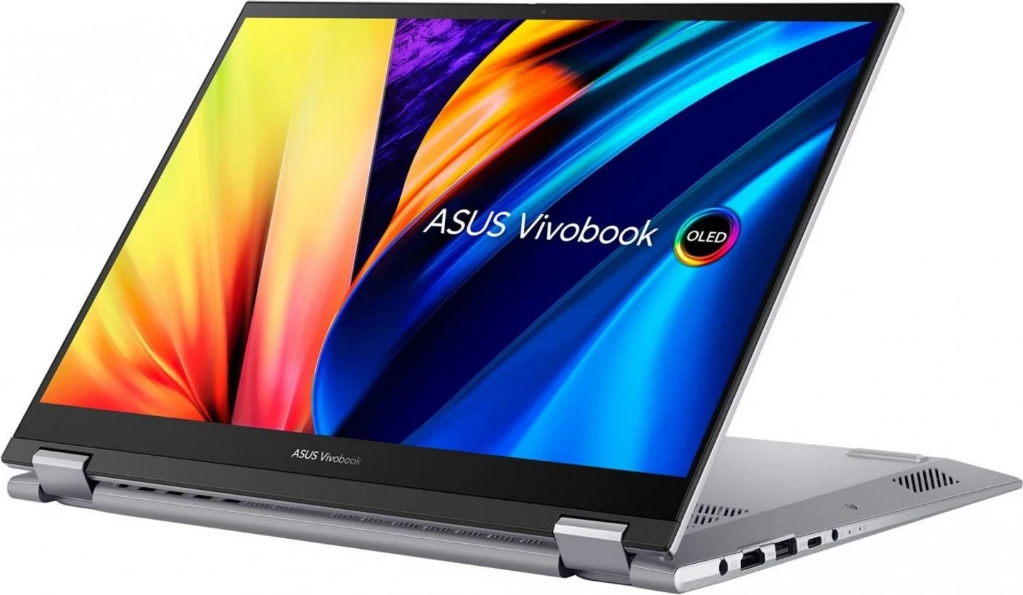 Laptop ASUS Vivobook S 14 Flip OLED, i5-1335U, 14"-2,8k, Prekës, 16GB RAM, 512GB SSD, W11, argjendtë