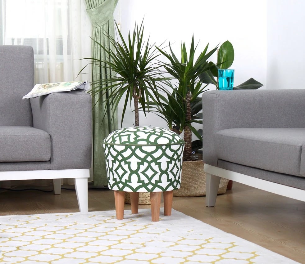 Puf Atelier del Sofa, jeshil-bardhë