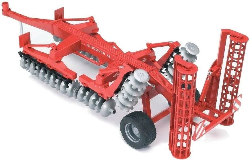Lodër model bujqësor BRUDER Kuhn Discover Disc Harrow, 1:16, plastikë, e kuqe