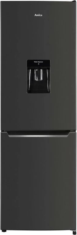 Frigorifer me ngrirës, Amica, FK299.2FI(E), 250 L (180+70), Total No Frost, shpërndarës uji, 181 cm, klasë energjie E, i pavarur, ngrirës poshtë, inox i zi