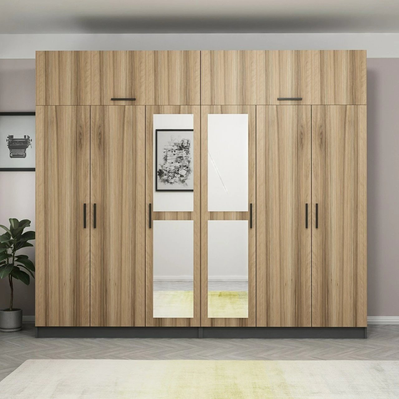 Dollap garderobe Skye Decor, ngjyrë dore, Kale - 5307