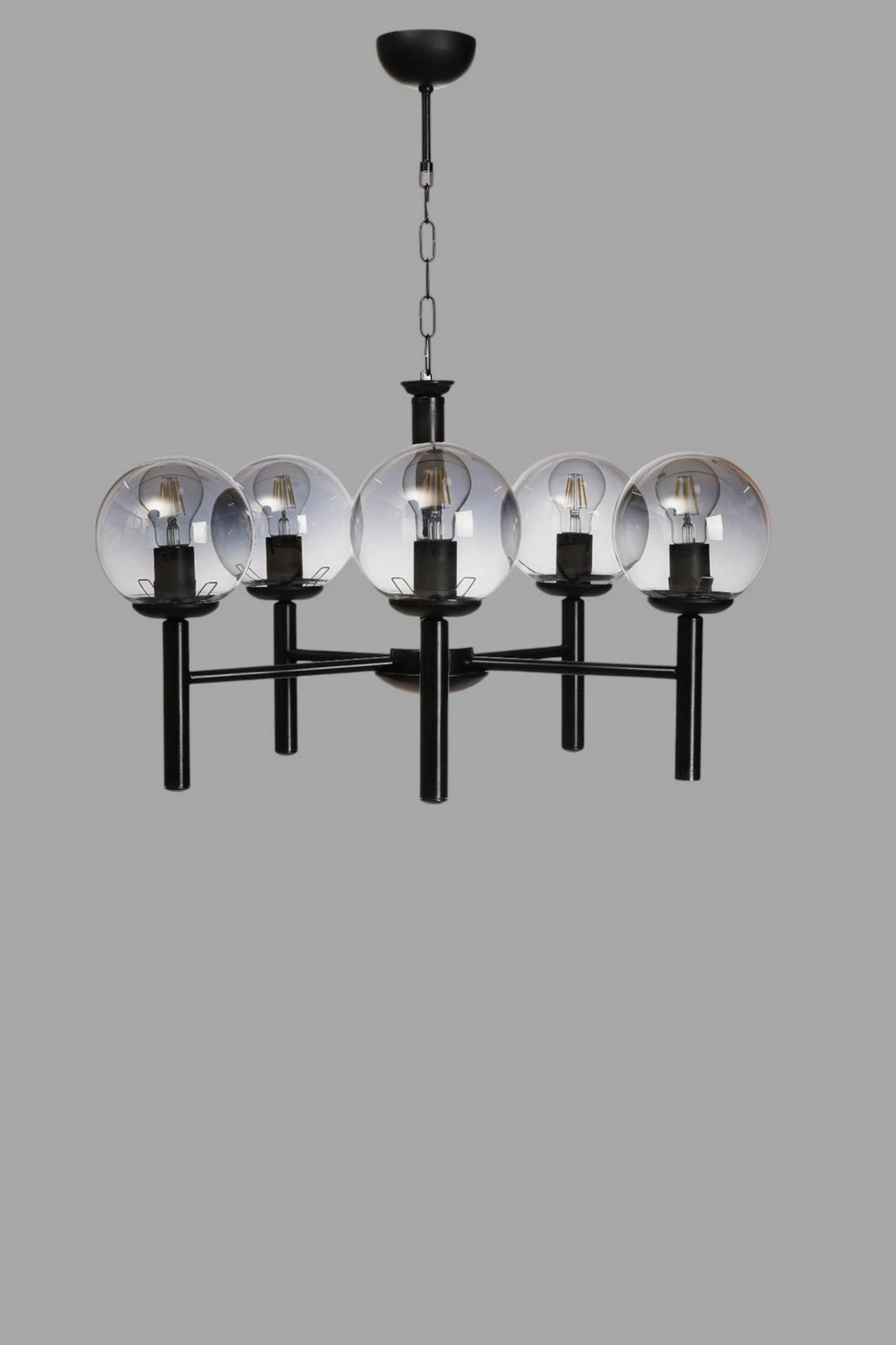 Llambadar Opviq, 8980-5, metal e xham, ngjyrë gri e zezë