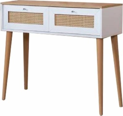 Komodë Skye Decor, stil bohem, e bardhë dhe lis