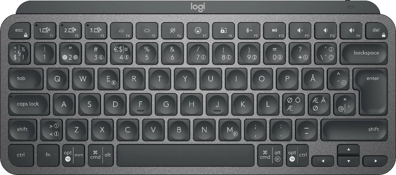 Tastierë Logitech MX Keys Mini, wireless, Bluetooth, ndriçim, QWERTY, graphite