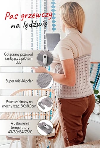 Rrip ngrohës për mesit, Adler AD 7437, 100W, 4 nivele temperature, fikje automatike 90 min, 32x72cm, Plug C, gri e çelët