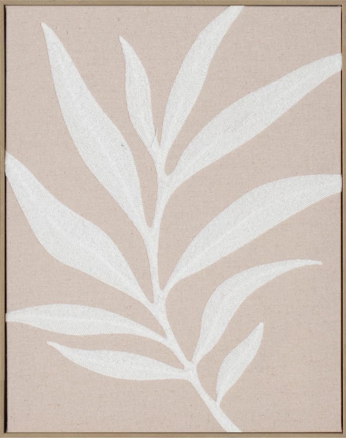 Pikturë dekorative wildflower, pëlhurë liri, kornizë druri natyral, 40x50x3 cm