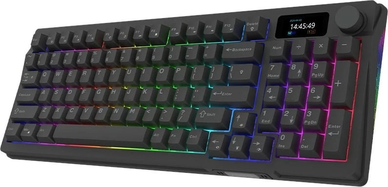 Tastierë mekanike Aqirys Atria, 96%, 95 taste, RGB, me kabllo, e zezë