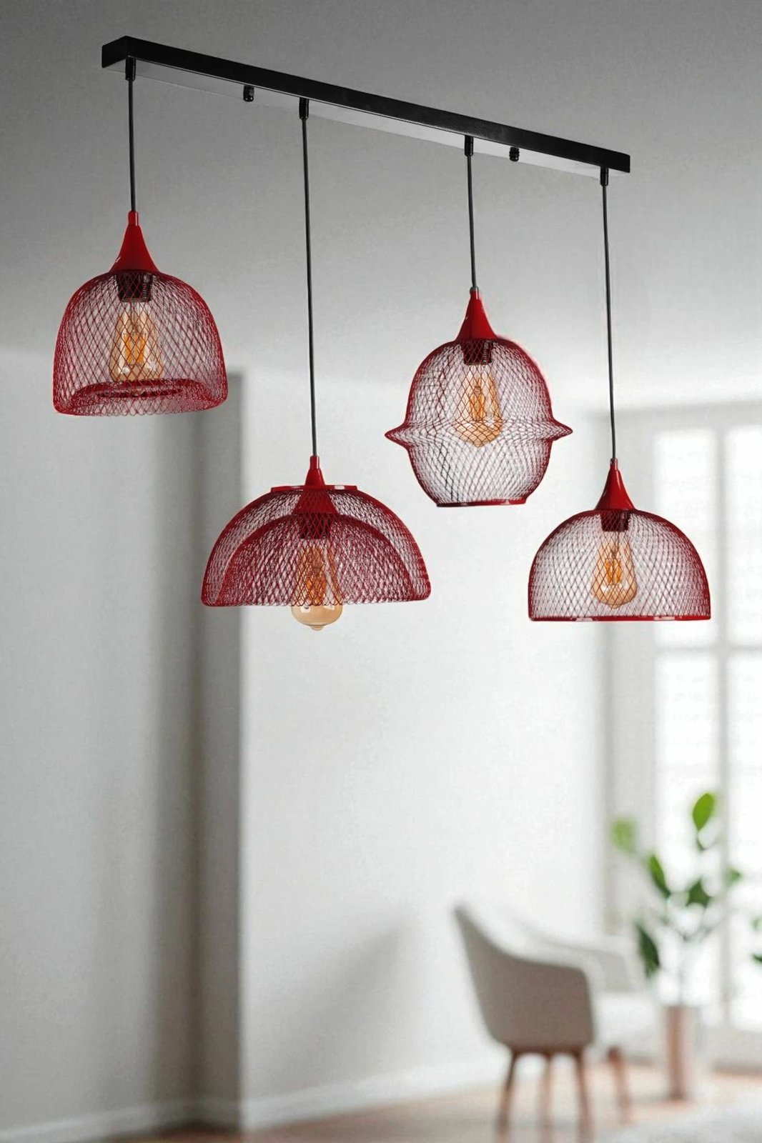 Llambadar Opviq, 9077-6, metalik, e kuqe dhe e zezë