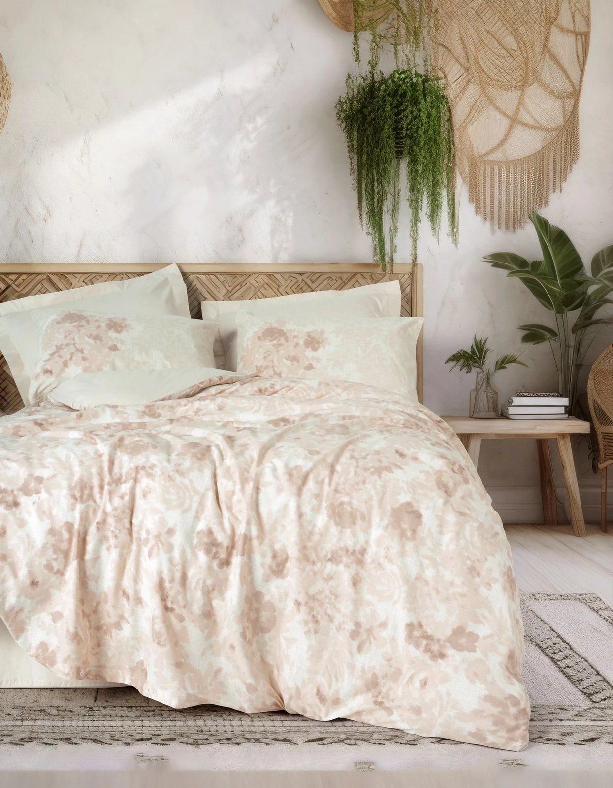 Set mbulesë për jorgan njëpersonësh, ngjyrë bezhë, Vestige