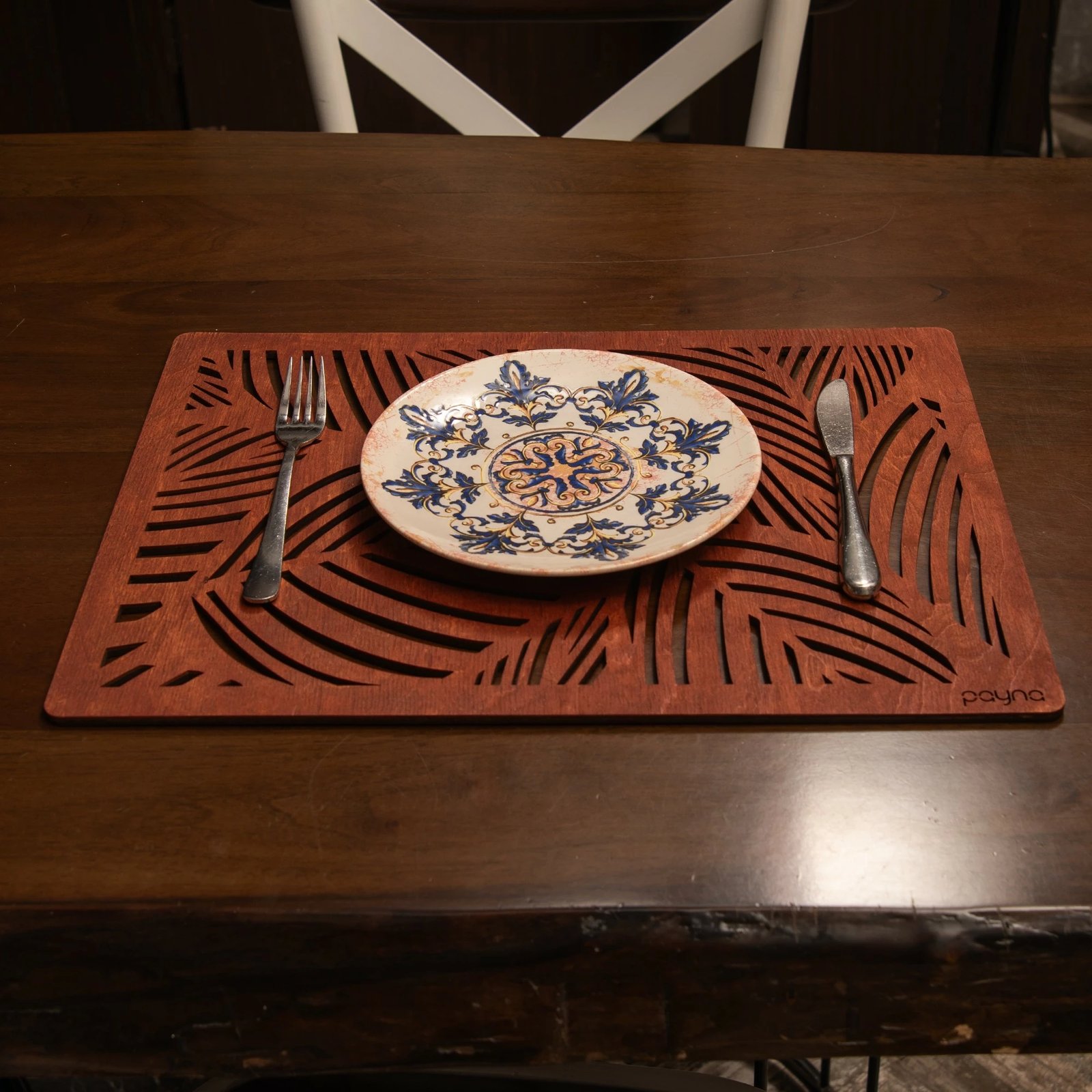 Set nënshtruesish tavoline prej druri, ngjyrë trëndafili, Hermia, 4 copë