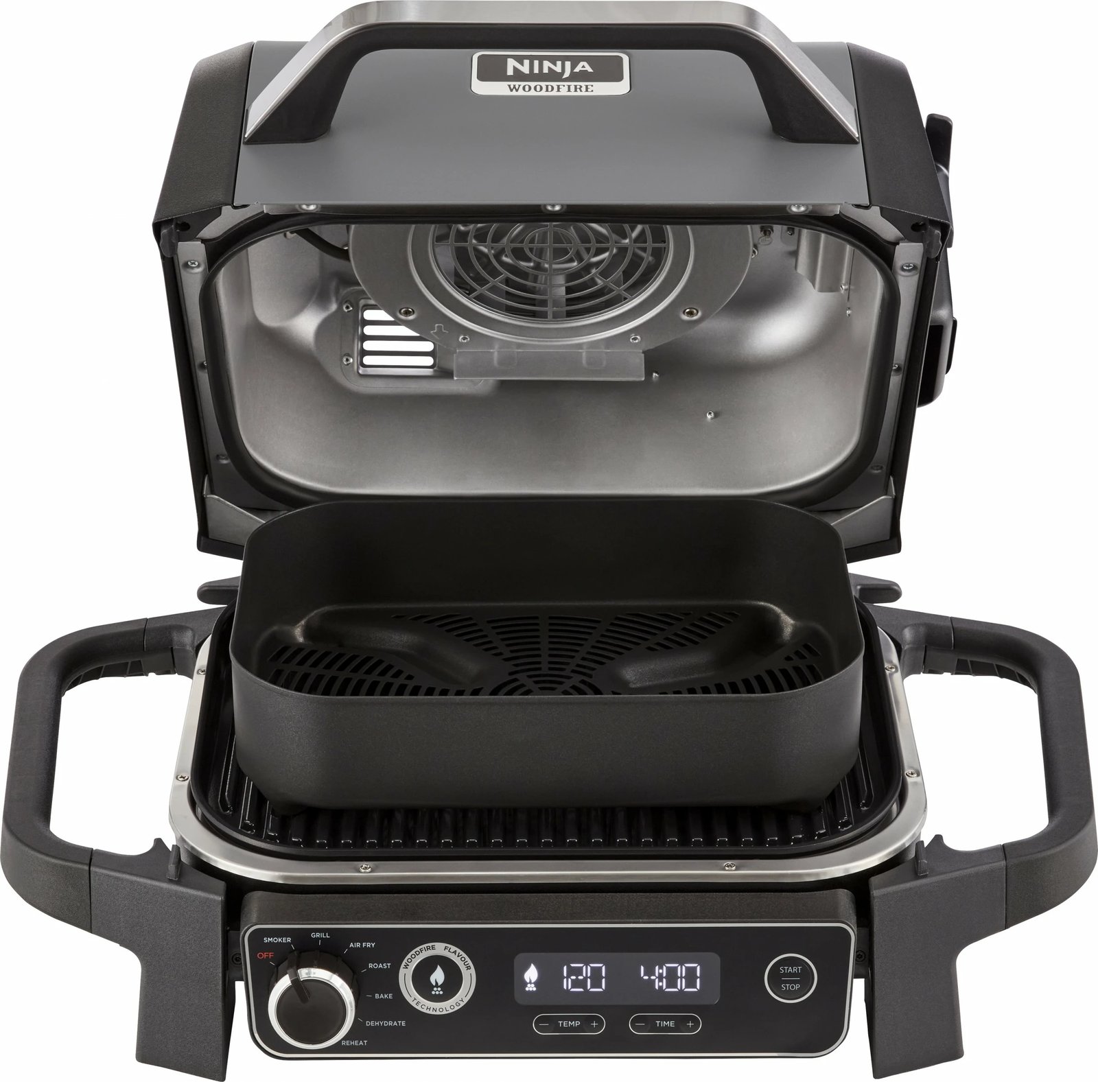 Grill Ninja Woodfire, Metal, 1 zonë, 260°C, i zi