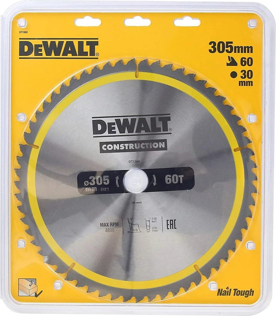 Disk sharrë DeWALT DT1960-QZ, 305 mm, 60 dhëmbë, për metal