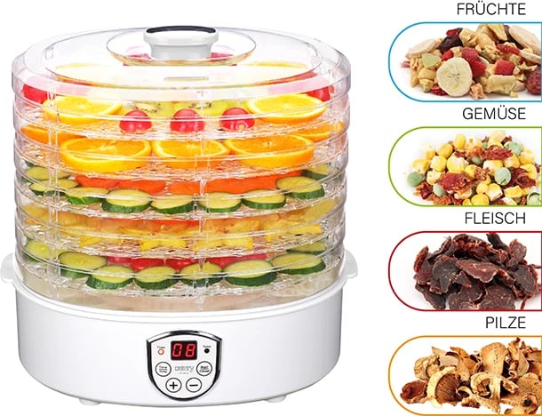 Dehidratues ushqimi, Adler CR 6659, 5 tabaka, 35–70°C, deri 70 orë, 240–550W, LCD