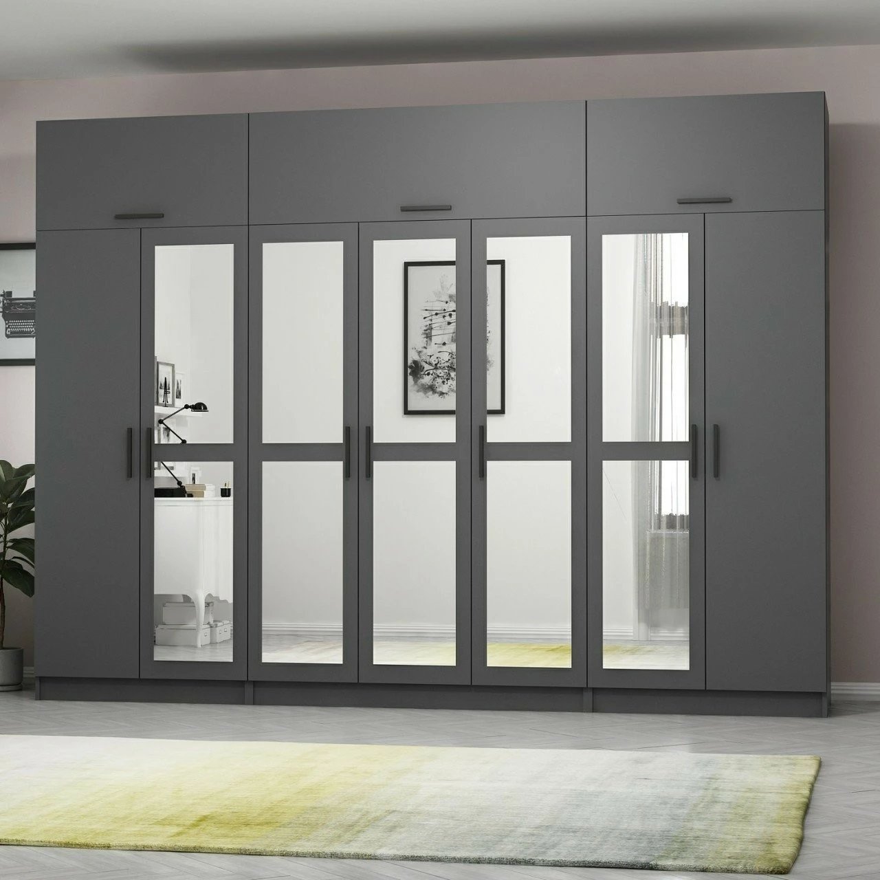 Dollap garderobe, ngjyrë antracit, Skye Decor, 5282