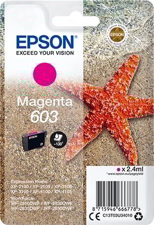 Kartush boje, Epson, 603 C13T03U34010, 2.4 ml 130 faqe, magenta