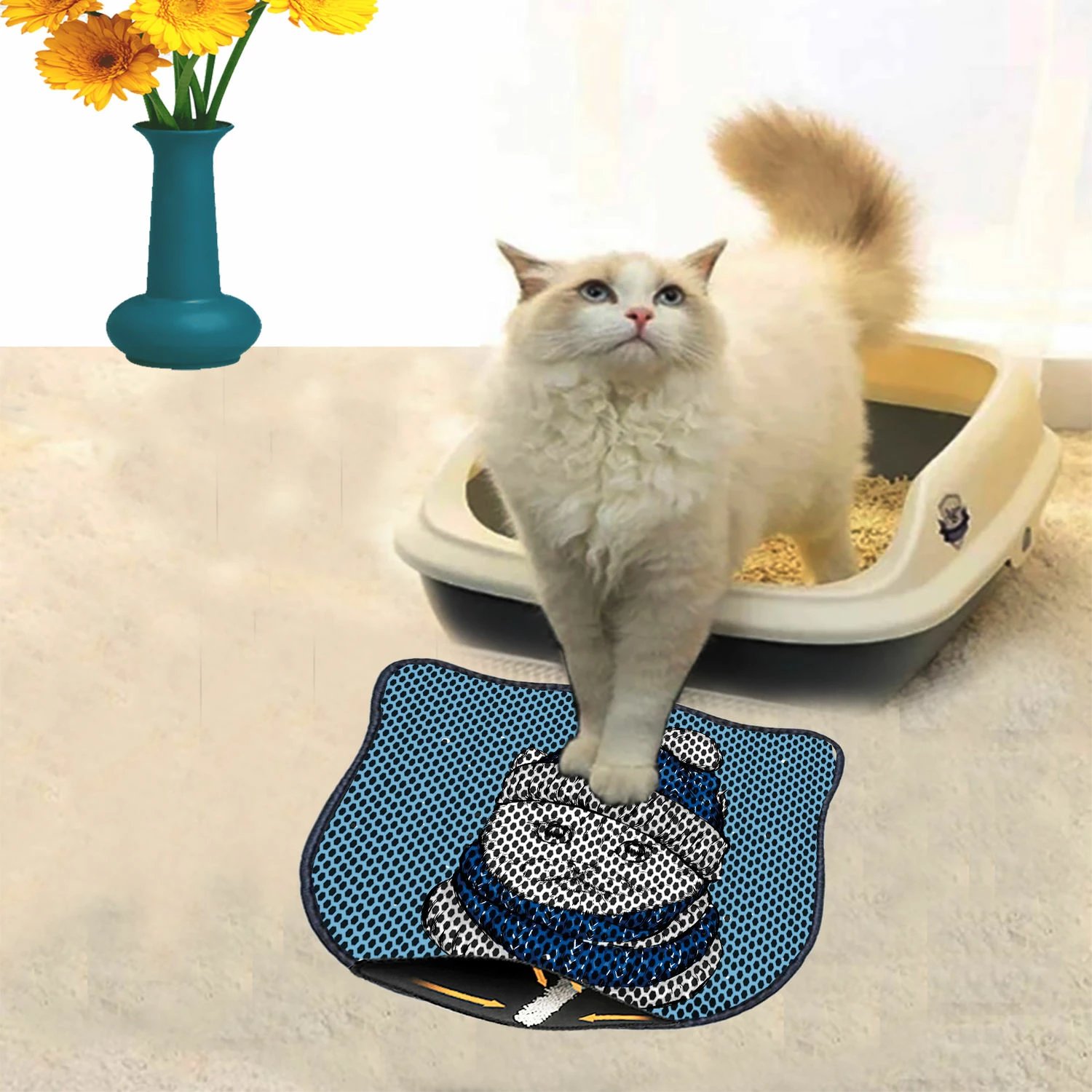 Tapet për rërë mace, shumëngjyrësh, Kdkafa0255