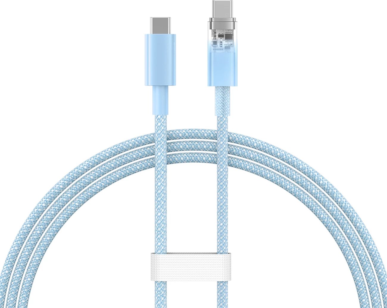 Kabllo USB-C në USB-C Baseus Explorer, 1m, 100W, Sensor temperature, Blu