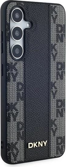 Mbështjellës DKNY Leather Checkered Mono Pattern MagSafe për Samsung Galaxy S24, i zi