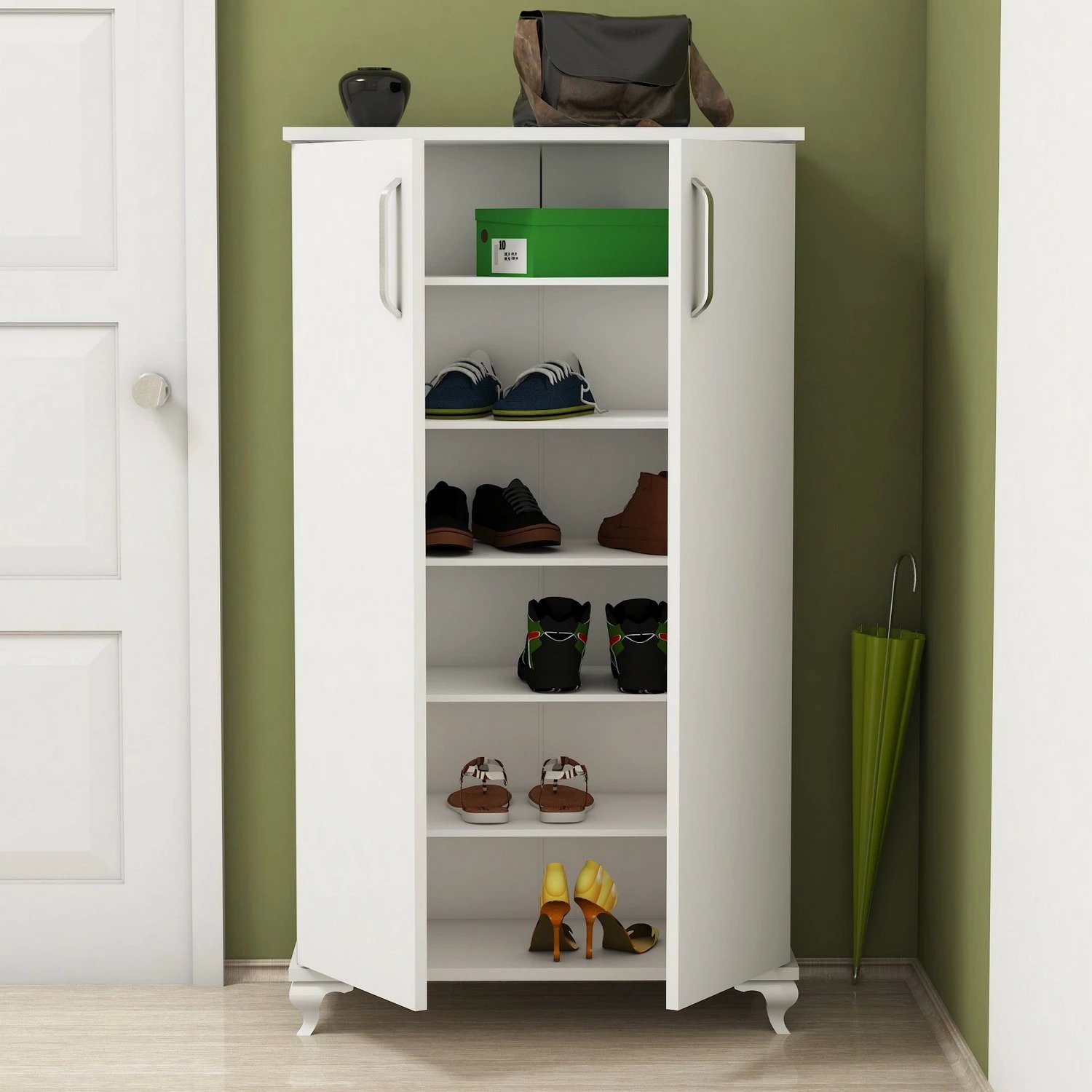 Dollap për këpucë, ngjyrë e bardhë, Hanah Home