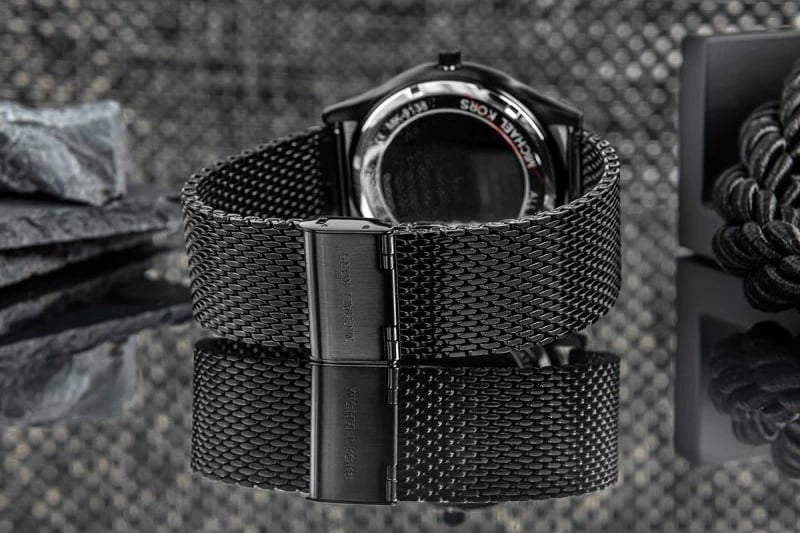 Orë dore dhe portofol kartelash Michael Kors për meshkuj, të zeza