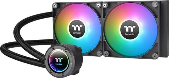 Ftohës i lëngshëm Thermaltake TT TH240 ARGB, 12 cm, 1500 RPM, 3300 RPM, 57.05 cfm, Zi