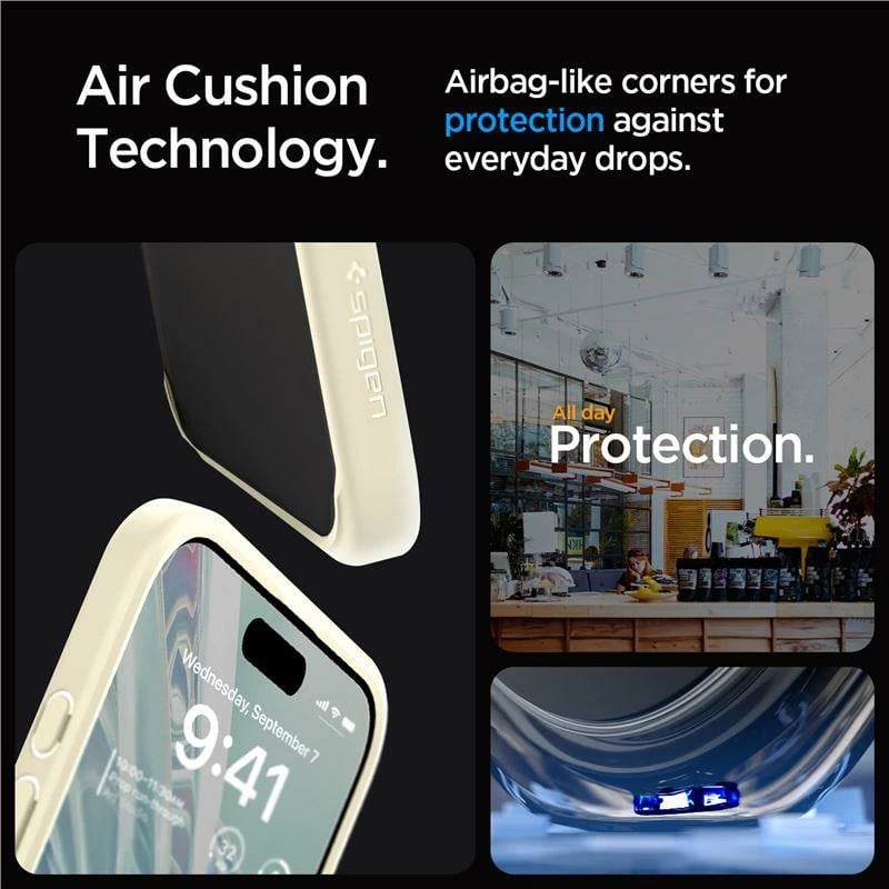 Mbështjellës Spigen Crystal Hybrid për iPhone 15 Pro Max, Transparent/Bezhë