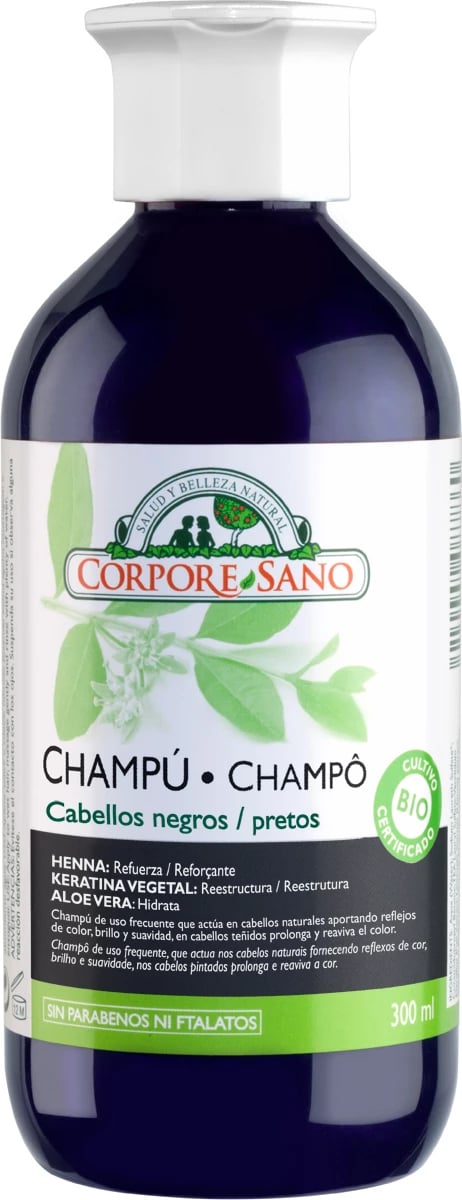 Shampon për flokë të zinj CORPORE Champu Henna Bio 300ml unisex
