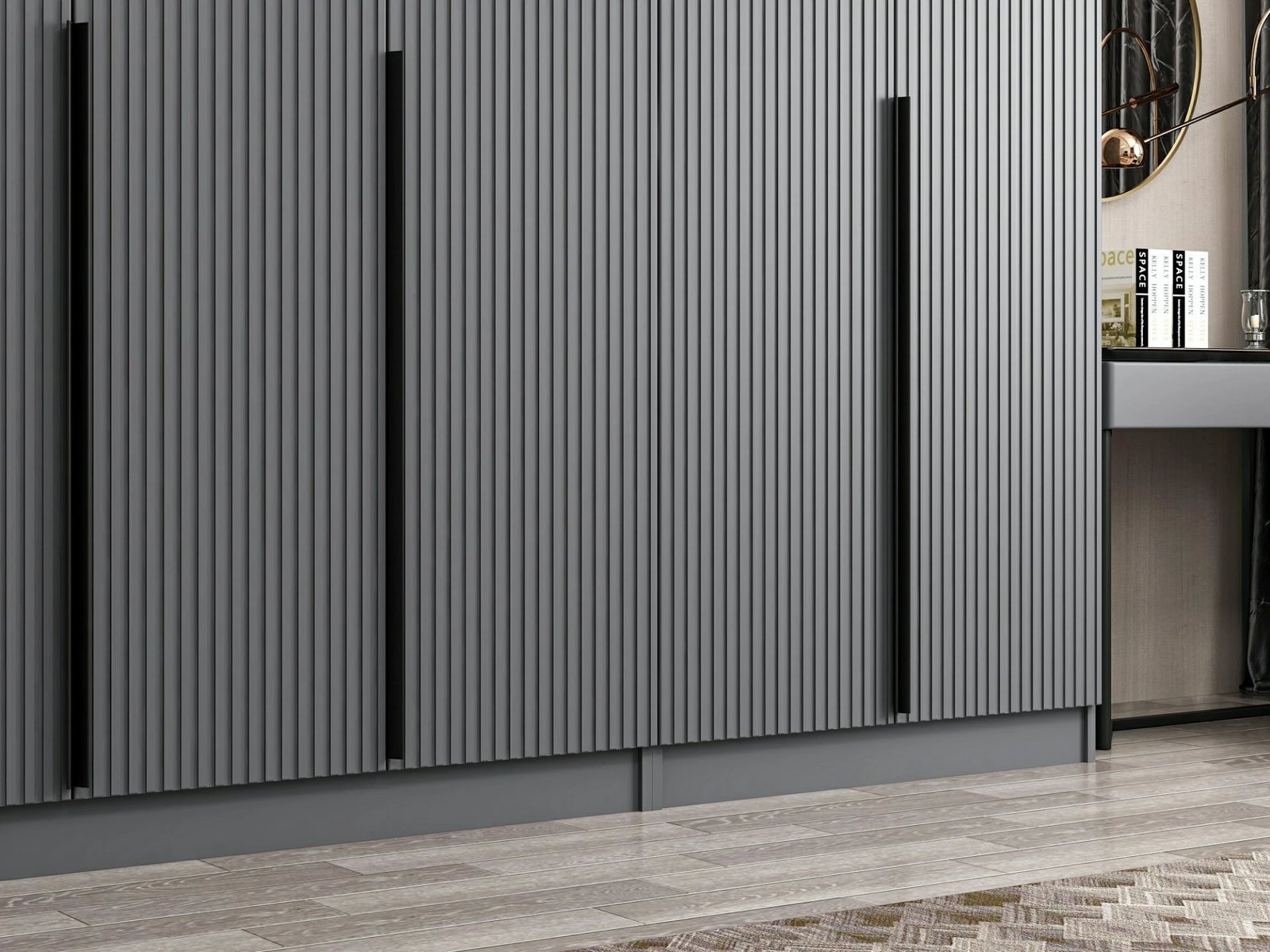 Dollap i madh për dhomë gjumi, ngjyrë antracit, Skye Decor, Kale Plus - 7778