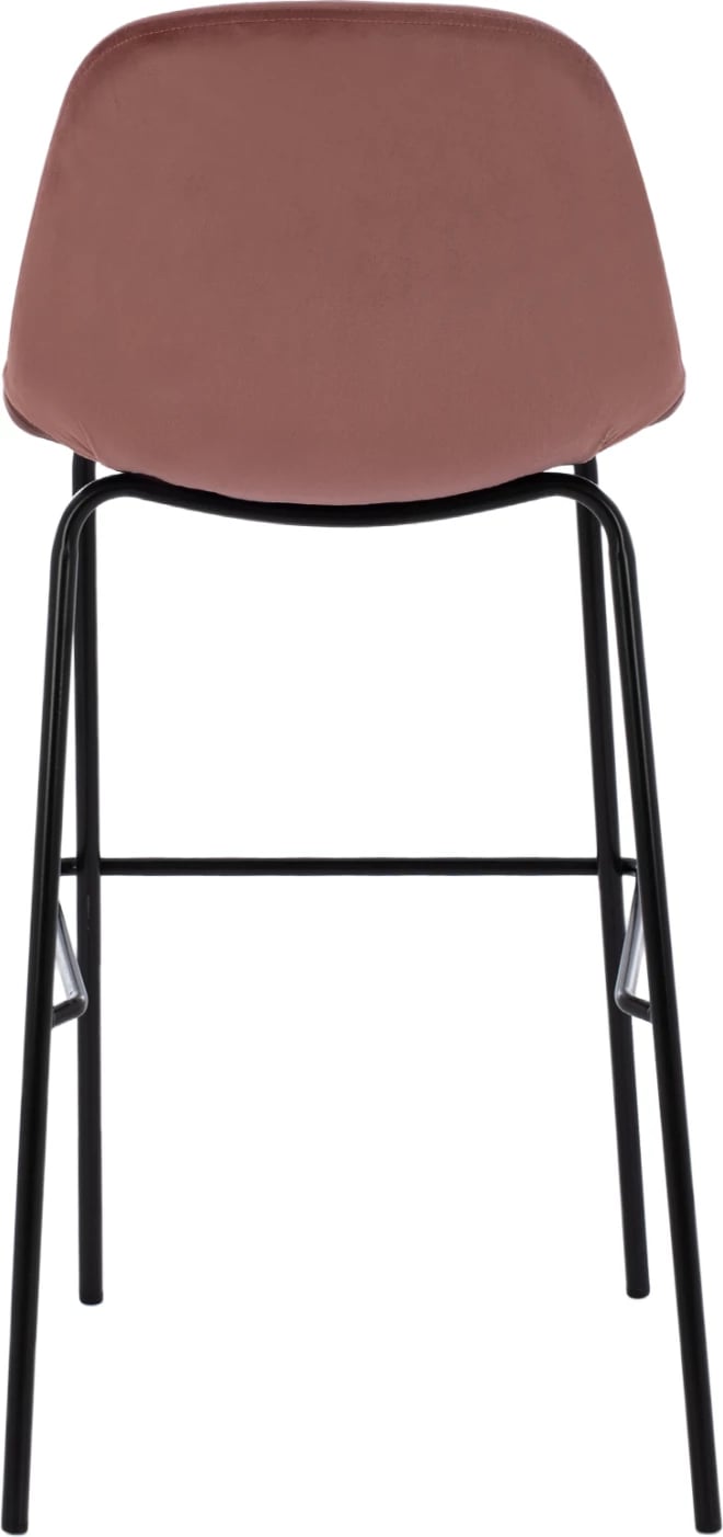 Karrige për bar Vincent, kadife ngjyrë rozë e pluhurosur dhe kornizë metali, FH8579.12, 56.5x47x106 cm, set prej 4 copash