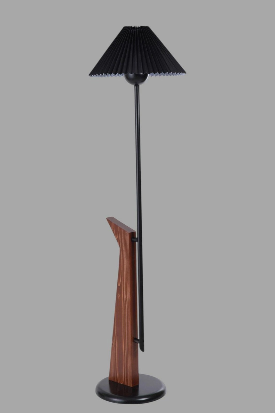 Llambë dyshemeje Opviq, 8956-4, metal dhe dru, e zezë dhe arre