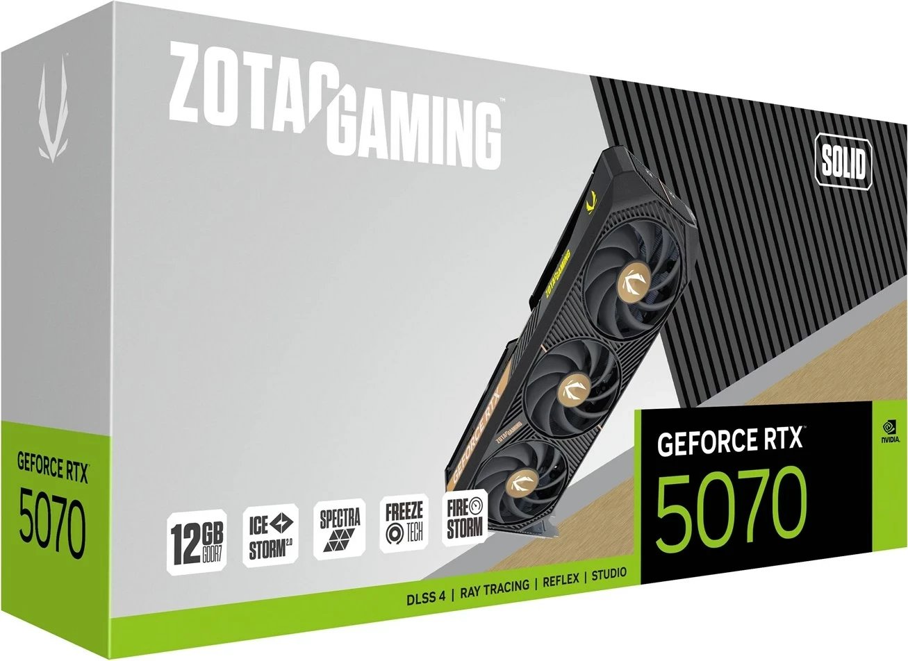 Kartelë grafike Zotac GAMING GeForce RTX 5070, 12 GB, E zezë