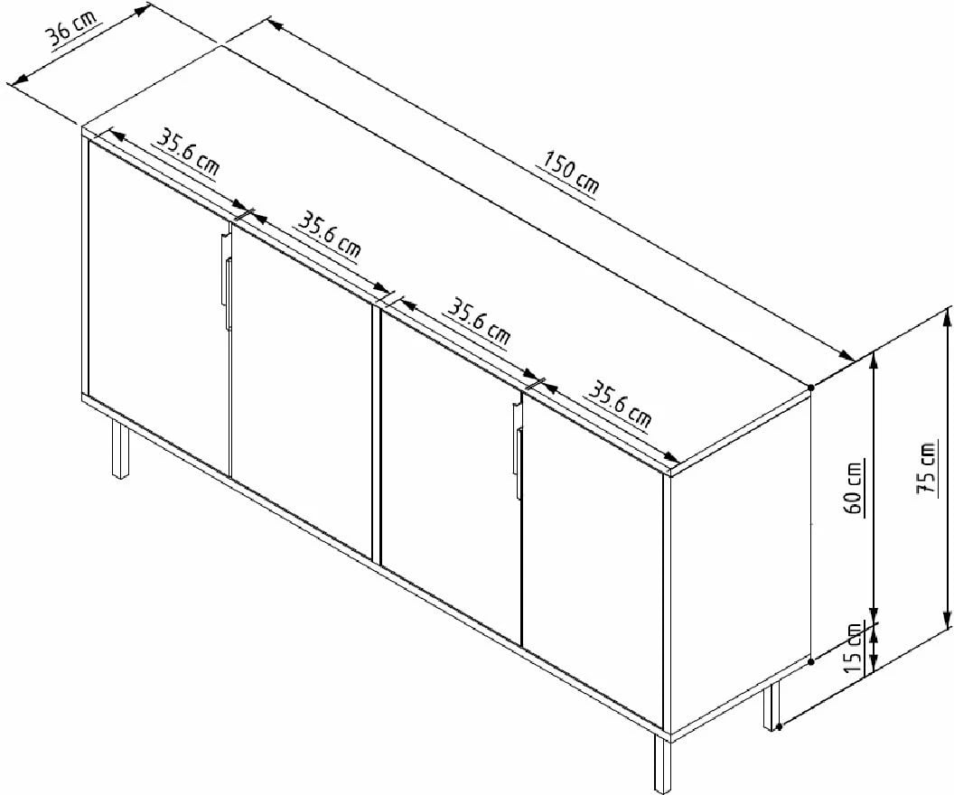 Konsolë Skye Decor, e bardhë, Refra