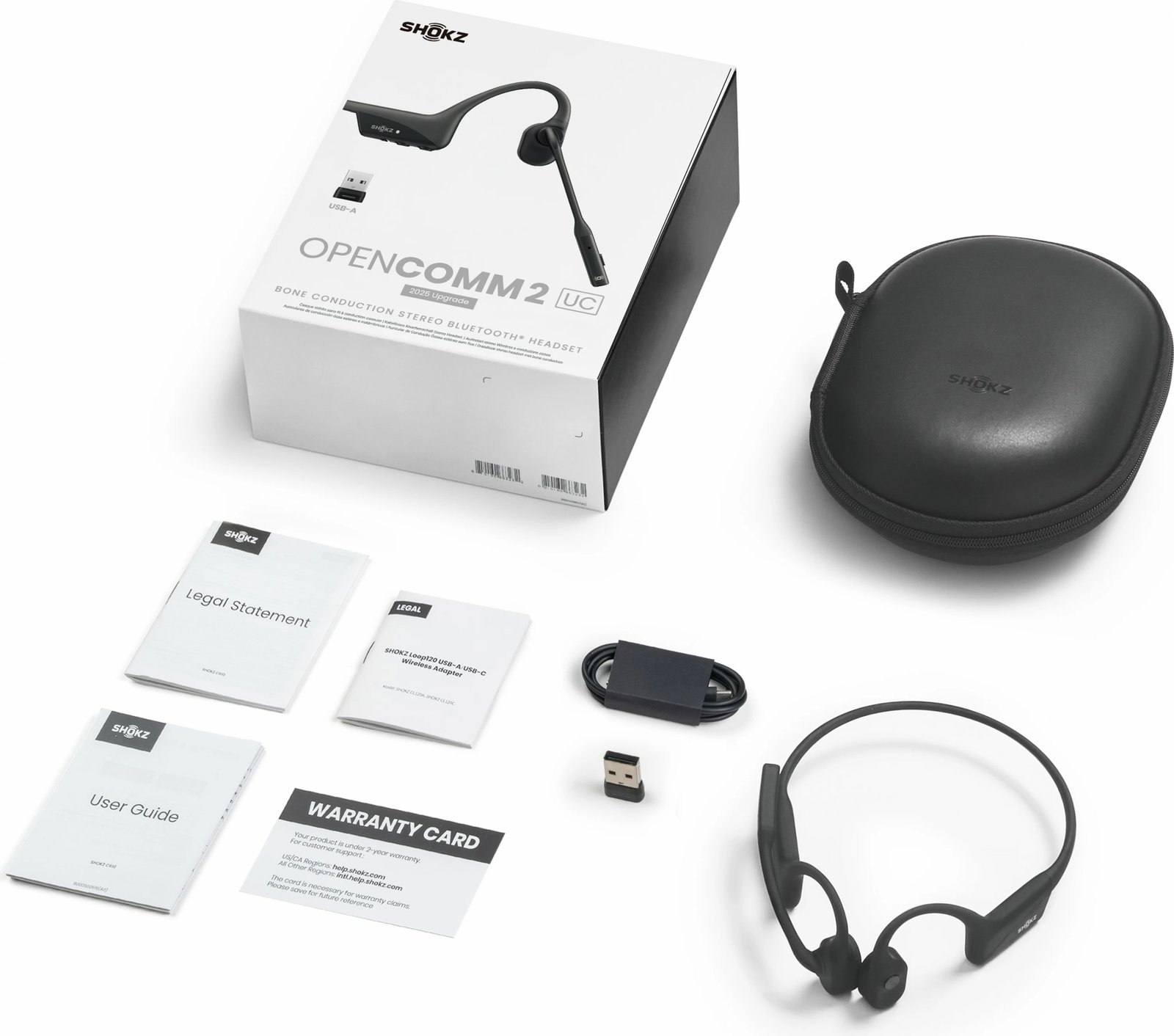 Kufje Shokz OpenComm2 UC, Bluetooth, Bone Conduction, e zezë
