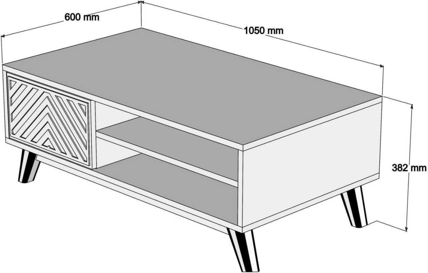 Tavolinë kafeje melamine me kabinet FH9502.01 ngjyrë arre 105x60x38.2H cm