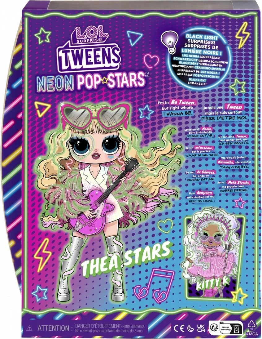 Kukull L.O.L. Surprise Tweens Neon Pop Stars Thea Stars me aksesorë, për vajza